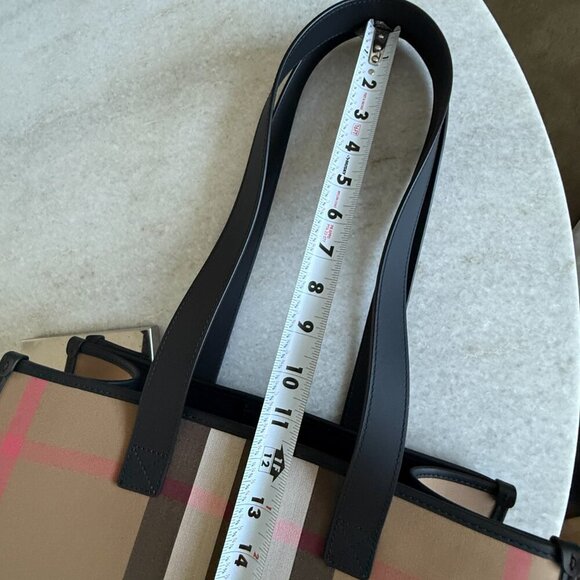 Burberry 8084551 Fabric & Leather Check Print Book Tote - Picture 14 of 16